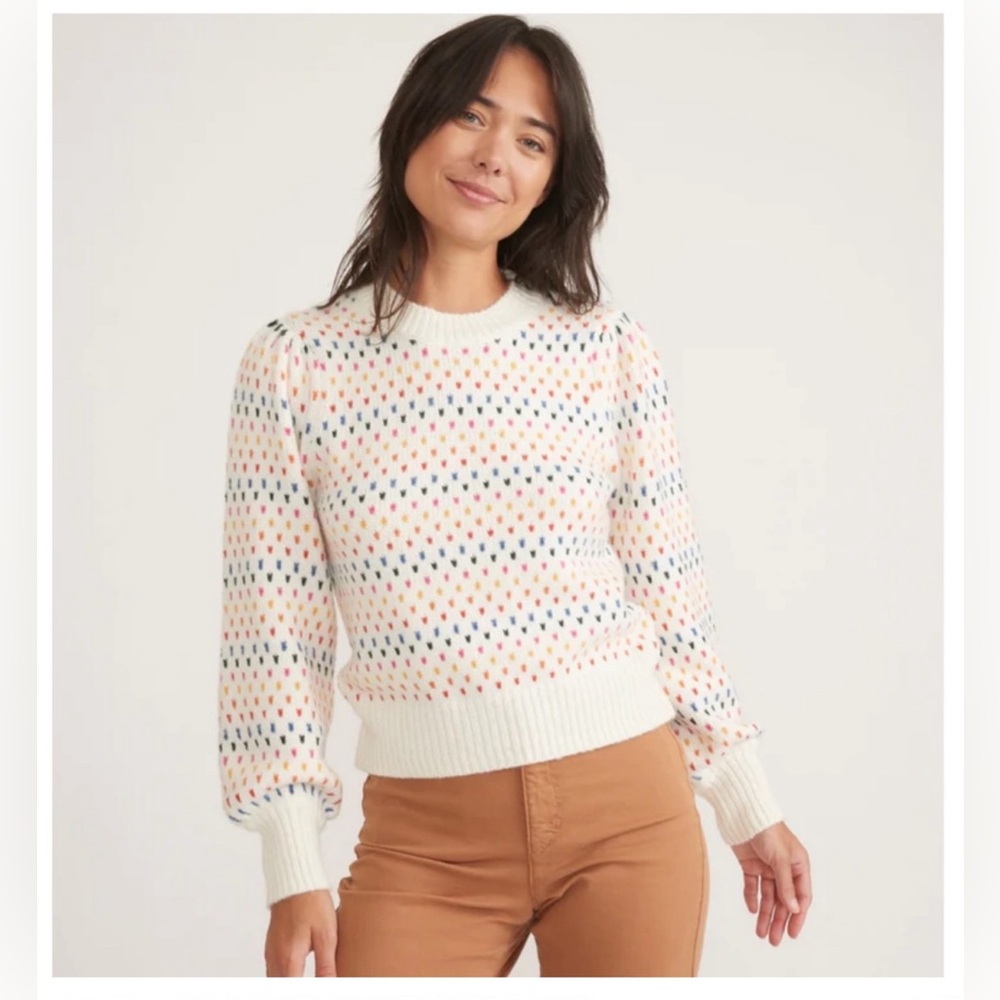 Marine Layer Alma Puff Sleeve Sweater Size XL